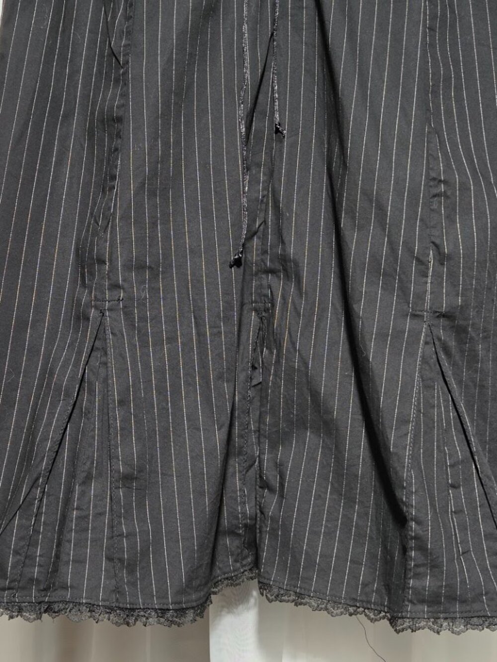 Serious Clothing Pinstripe Lace-Up Gothic Dress Women's Size 3X Made in USA - Picture 4 of 8